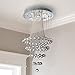 Saint Mossi 5-Lights Modern Chandelier Lighting,Crystal Chandelier with Spiral Raindrop Style,Modern Pendant Light Flush Mount Ceiling Light Fixtures,H43 x D18