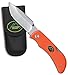 OUTDOOR EDGE GripLite - Hunting Outdoor EDC Folding Pocket Knife with AUS-8 Stainless Blade and Rubberized Nonslip TPR Handle - Includes Black Nylon Belt Sheath (Orange)