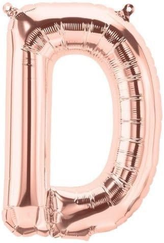 DecorativeConceptsUK 16" ROSE GOLD LETTERS & NUMBERS BALLOONS BIRTHDAY ANNIVERSARY DECORATION (16" ROSE GOLD LETTER - D)