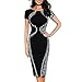 Goddessvan Women's Short Sleeve Patchwork Slim Bodycon Business Pencil Dress