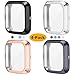 KIMILAR 4-Pack Screen Protector Case Compatible with Fitbit Versa 2, TPU Rugged All-Around Screen Protective Case Bumper Soft Plated Shell for Versa 2 Smartwatch