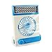 Ansee Solar Fan Camping Fan Cooling Table Fans 3 in 1 Multi-Function with Eye-Care LED Table Lamp Flashlight Torch Solar Panel Adaptor Plug for Home Use Camping (Blue)