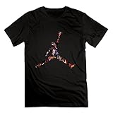 HTAD Men's Michael Jordan Space Jam Logo Short Sleeve T-shirt Black Size XL