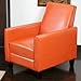 Best Selling Davis Leather Recliner Club Chair, Burnt Orange