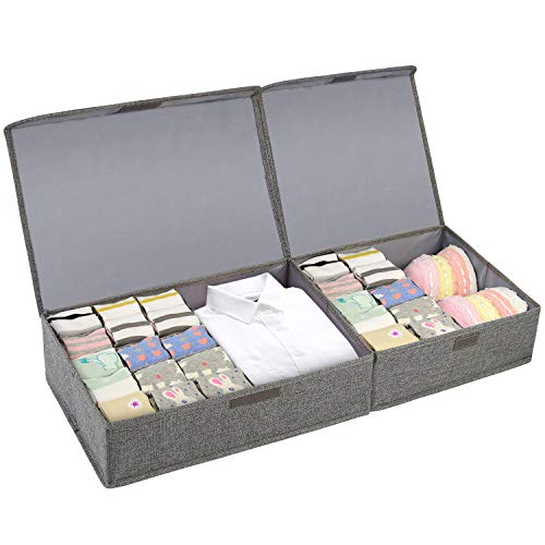 LEEFE-Drawer-Organizer-with-Lids-2-Pack-Foldable-Divider-Organizers-Closet-Underwear-Storage-Box-for-Sortin-Socks-Bra-Scarves-and-Lingerie-in-Wardrobe-or-Under-Bed-Breathable-Washable-Linen-Fabric