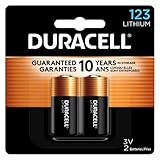 Duracell CR123A 3V Lithium Battery, 2 Count