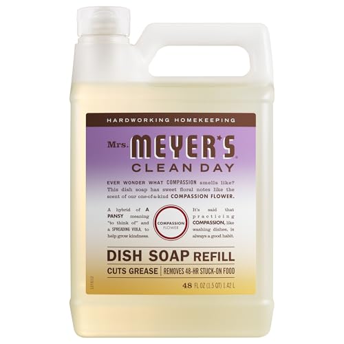 MRS. MEYER'S CLEAN DAY Liquid Dish Soap Refill, Compassion Flower, Packaging Ma…