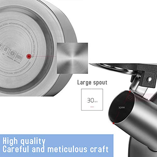 Whistling Hot Water TeaKettle 4 Quart Stainless Steel Tea Kettle - Large Capacity Teakettle for Stovetop/Induction cooker