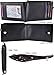 Beurlike Bifold ID Badge Holder Case Leather Credit Card Wallet Neck Lanyard (Black)