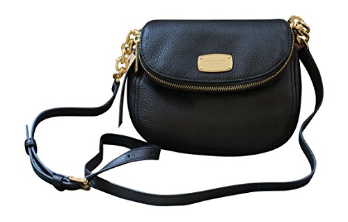 Michael Kors Leather Bedford Flap Crossbody Handbag, Black
