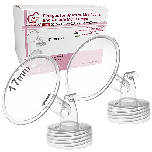 Photo 1 of Nenesupply 17mm 2 pc Flanges Compatible with Spectra S2 S1 9 Plus Synergy Gold Breastpump Replacement to Spectra Pump Parts Flange Accessories Wide Mouth Work with Valve Backflow Protector Bottle
