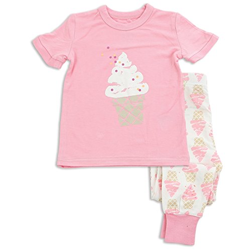 Silkberry Baby Bamboo Pajama Set Ice Cream Pink 4T
