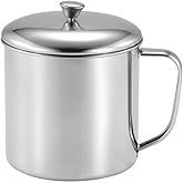 Amosfun Stainless Steel Mug with Lid and Handle 20Oz Coffee Tea Cup for Camping Outdoor and Everyday Use 6.1 X 4.7 Inches Microwave Safe Drinkware