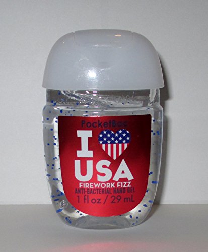 Bath & Body Works PocketBac Hand Gel Sanitizer I Heart USA Firework Fizz