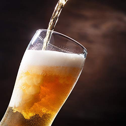 Beer Glasses, Tall Clear Drinking Glass, Classic Lager Stout Pilsner Glass Set, All Purpose Tumblers, 19 ¼ oz, Set of 6
