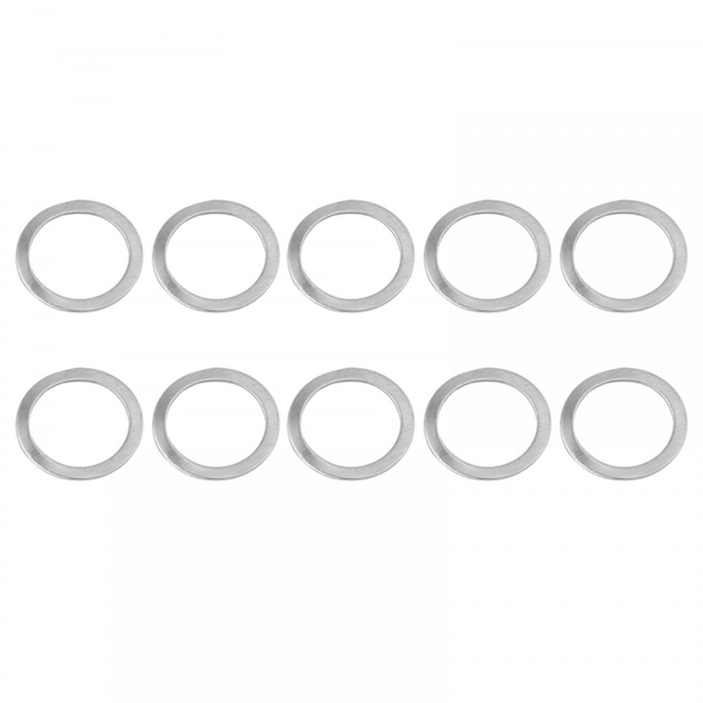 MiOYOOW 10Pcs Bike Pedal Washers, 20/15mm (OD/ID) Pedal Spacers Stainless Steel Pedal Gaskets for 9/16? MTB Road Bike Pedal