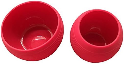PINGORA Hot Sale Gift - Outdoor Collapsible Food Grade Silicone Bowl Cup Kitchen Mess Kit Set BPA Free(Red)