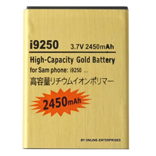 2450mAh High Capacity Gold Battery for Samsung Galaxy Nexus / i9250 by Online-Enterprises 2450mAh High Capacity Gold Battery for Samsung Galaxy Nexus / i9250 by Online-Enterprises