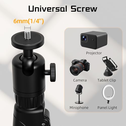 ETHU Projector Floor Stand, One-hand Height Adjustable(94-111cm) Projector Stand Tripod with Safety Lock, Tall Projector Floor Stand Mount with Heavy-Duty Construction for Home, Stage, Office