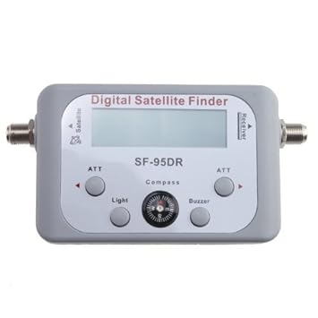 AGPtek SF95DR Digital Satellite Signal Finder with Compass and Audio Tone (Grey)