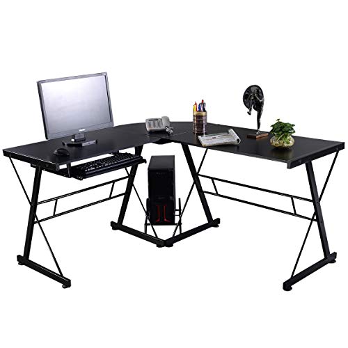 totoshopdesk L-Shape Corner Computer Gaming Desk Workstation Wood Steel Laptop W/CPU Stand - Thumbnail 7