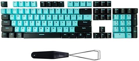 ABS Keycaps 104 Keys Cherry MX Blue Switches Key Caps with Keycaps Puller for DIY Mechanical Keyboard (Black Blue)