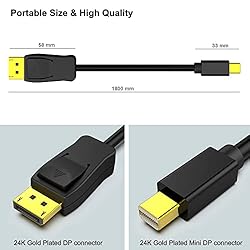 BENFEI Mini DisplayPort to DisplayPort 6 Feet Cable