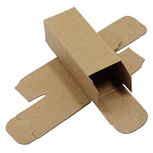 Rectangle Kraft Paper Essential Oil Bottle Boxes Personal Care Lip Care Lip Balms Treatments Lipgloss Holder Case Makeup Storage Beauty Container (50, 1.8x1.8x4.8 inch)