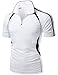 Men's Coolon 2 Tone Collar Zipup Polo T-Shirt