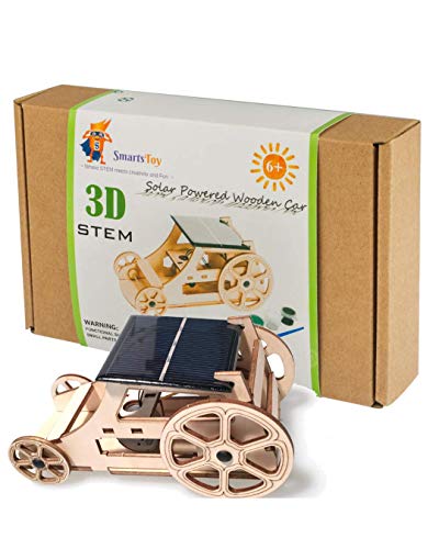 STEM Solar Car Toys - DIY Wooden Model Kits to Build for Boys and Girls - Educational Science Experiment Projects for Kids Aged 8-12 and Older - 3D Puzzles Inventor Kit - Robotics for Kids and Adults