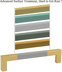 homdiy 25 Pack Square Cabinet Handles Brushed Brass