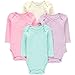 Wan-A-Beez 4 Pack Baby Girls' and Boys' Long Sleeve Bodysuits