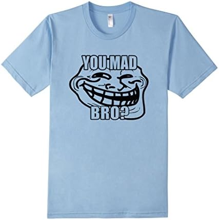 Men's You Mad Bro? (troll face shirt) XL Baby Blue