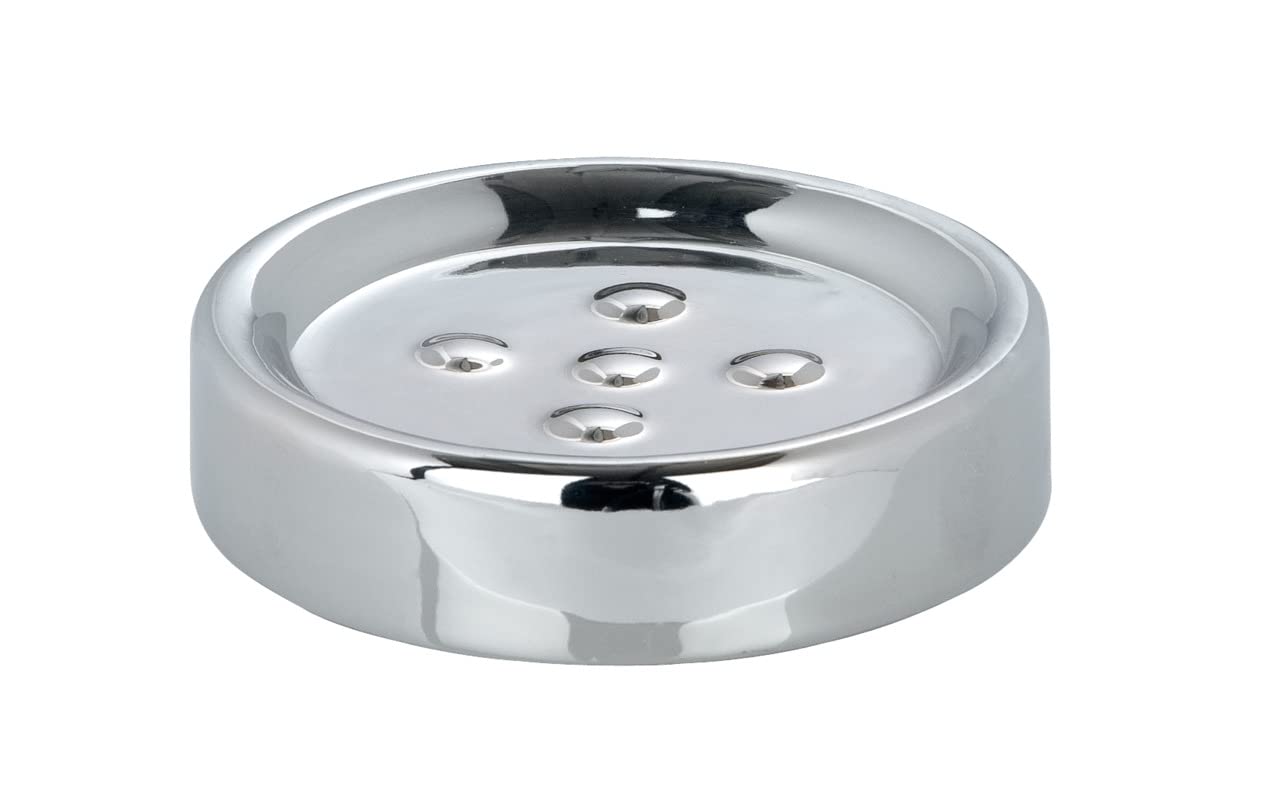 WENKO Jabonera Polaris cromado, Chrome, 4.3 x 1 x 4.3 inch
