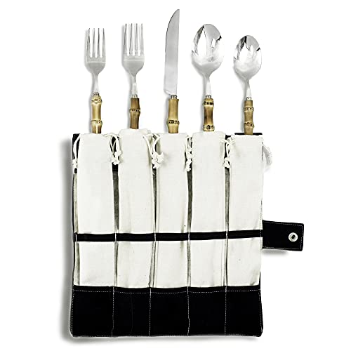Homenook-Bamboo-Silverware-Set-Natural-Bamboo-Flatware-Bamboo-Cutlery-and-Utensils-Handcrafted-5-Piece-Utensil-Setting