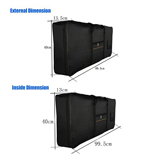 image for Andoer Portable 61-Key Keyboard Electric Piano Padded Case Gig Bag Oxf