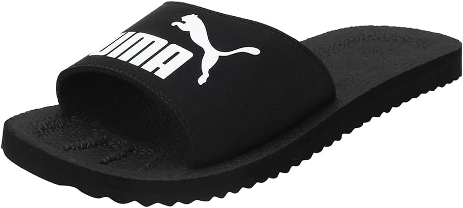 PUMA Purecat 2.0 Slide Sandals Unisex Black White 4 UK