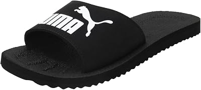 PUMA Purecat 2.0 Slide Sandals Unisex Black White UK Twelve