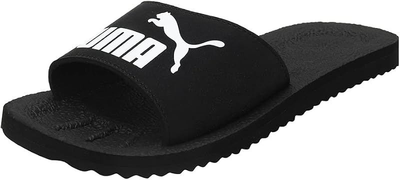 PUMA Purecat 2.0 Slide Sandals Unisex Black White 4 UK