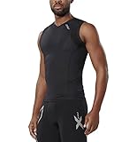 2XU Men's Compression Sleeveless Top, Black/Black, Large