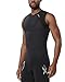 2XU Men's Compression Sleeveless Top, Black/Black, Large