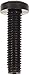 Nylon 6/6 Pan Head Machine Screw, Black, #2 Phillips Drive, #10-32 Thread Size, 1/2