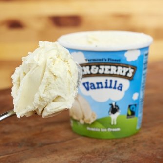 Ben & Jerry's - Vermont's Finest Ice Cream, Non-GMO - Fairtrade - Cage-Free Eggs - Caring Dairy - Responsibly Sourced Packaging, Vanilla, Pint (4 Count)