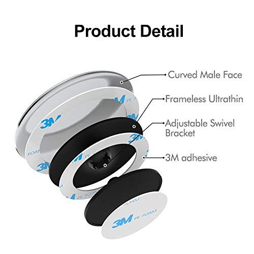 Blind Spot Mirror, HD Glass Convex Rear View Mirror ETopLike 360 Degree Rotation Frameless Wide Angle Mirror Car SUV Truck Van, 2 Pack