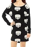 Allegra K Women's Scoop Neck Drop Shoulder Printed Tunic Knit Shirt