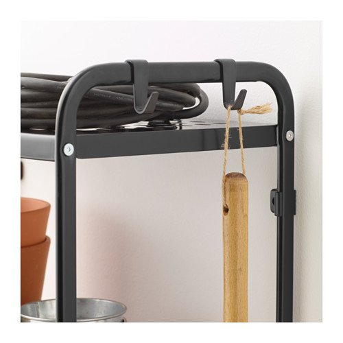 IKEA Mulig Shelving Unit 5 Stain Resistant Shelves with Hooks Organizer