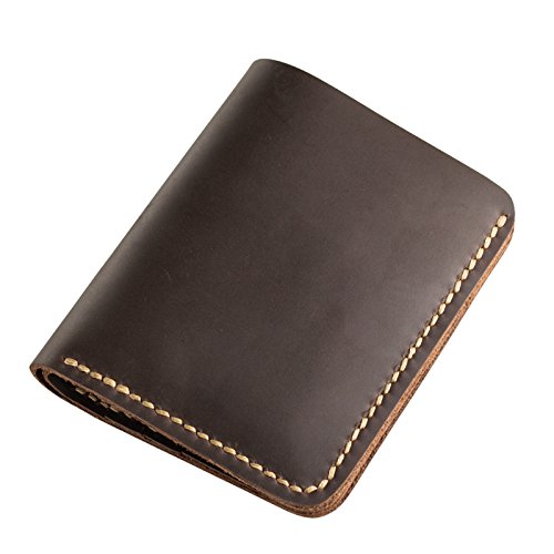 Ancicraft Wallets For Men Leather Bifold Handmade Vintage Dark Brown Gift