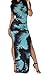 Bigyonger Women's Tie Dye Dress Vintage Short Sleeve Bodycon Cheongsam Dress