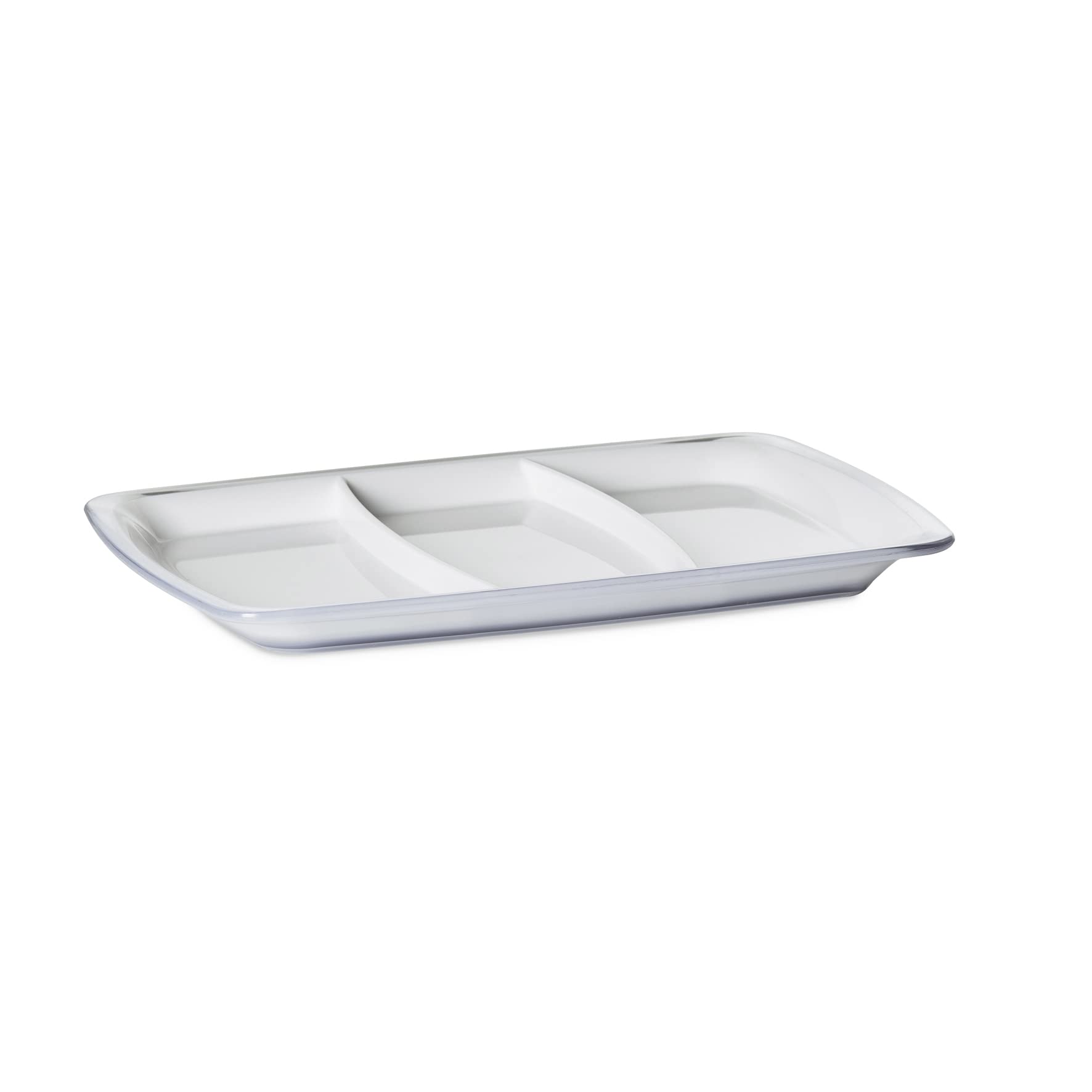 Omada Design Rectangular Appetizer, 3 Compartments, in Shatterproof Acrylic, 28x20,5x2h cm, Made in Italy, Square Line