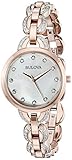 Bulova Women's 98L207 Crystal Analog Display Quartz Rose Gold Watch